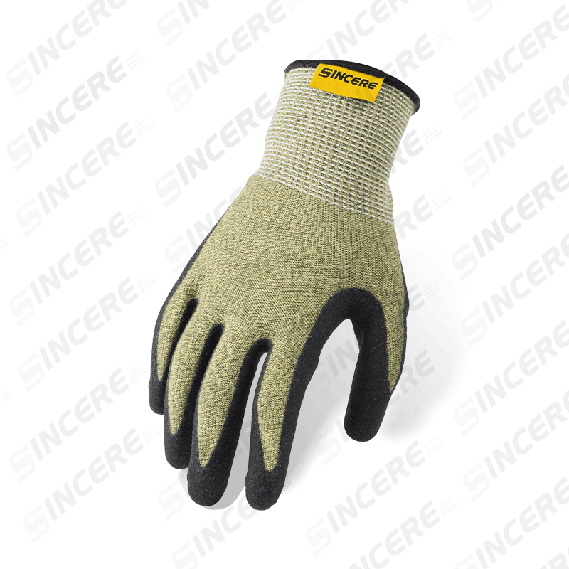 Luvas resistentes a cortes ANSI A3 de aramida calibre 18 com palma de neoprene preto — resistentes a chamas e proteção contra arco elétrico Luvas resistentes a cortes ANSI A3 de aramida calibre 18 com palma de neoprene preto — resistentes a chamas e proteção contra arco elétrico