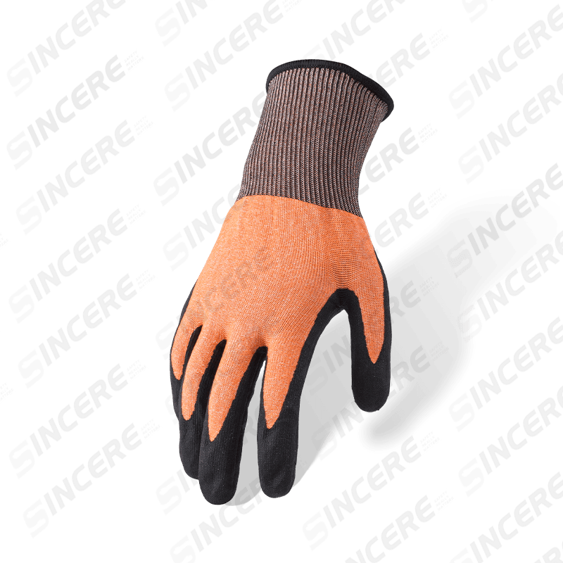 Luvas ANSI A4 resistentes a cortes calibre 21 com revestimento de nitrila preta Sandy Palm — calibre fino ultra-resistente Luvas ANSI A4 resistentes a cortes calibre 21 com revestimento de nitrila preta Sandy Palm — calibre fino ultra-resistente
