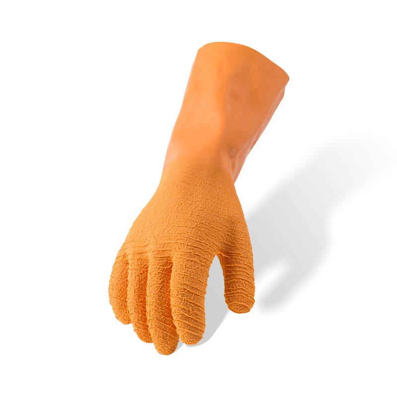 Luvas de trabalho totalmente revestidas em látex com forro de lã de algodão — punho estendido de 27 cm (série Thermal)