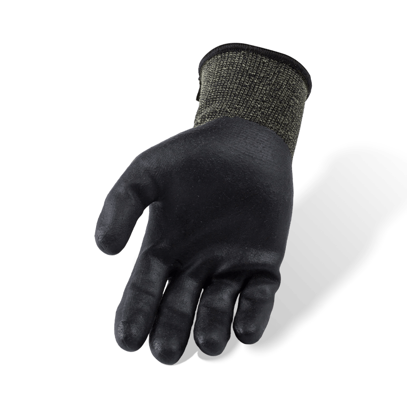 Luvas resistentes a cortes ANSI A4 de aramida calibre 13 com palma de neoprene preto — resistentes ao calor e ao arco elétrico Luvas resistentes a cortes ANSI A4 de aramida calibre 13 com palma de neoprene preto — resistentes ao calor e ao arco elétrico