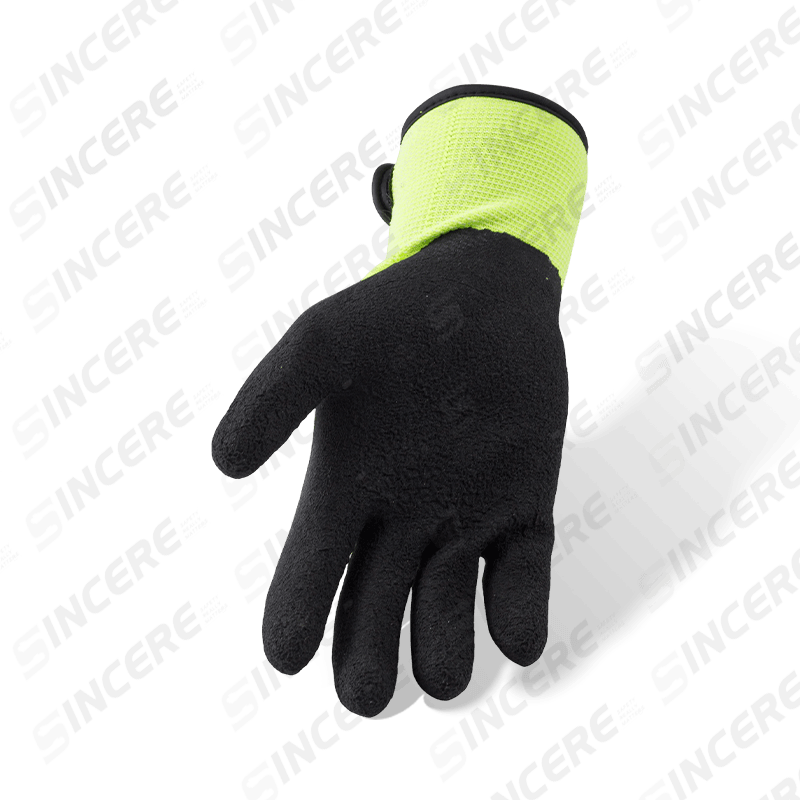 Luvas de trabalho de poliéster nitrila de calibre 13 com fecho de velcro ajustável no pulso Luvas de trabalho de poliéster nitrila de calibre 13 com fecho de velcro ajustável no pulso