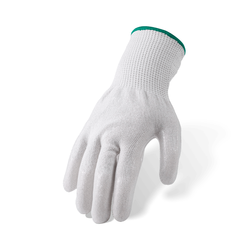 Luvas ANSI A7 resistentes a cortes calibre 13 com revestimento de silicone transparente na palma — Proteção de alto corte resistente ao calor