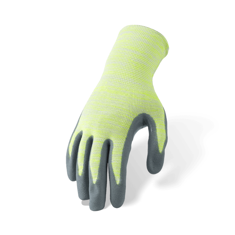 Luvas de nylon e elastano calibre 15 com revestimento de microespuma de nitrila cinza — Luvas de trabalho de precisão ultra-externas