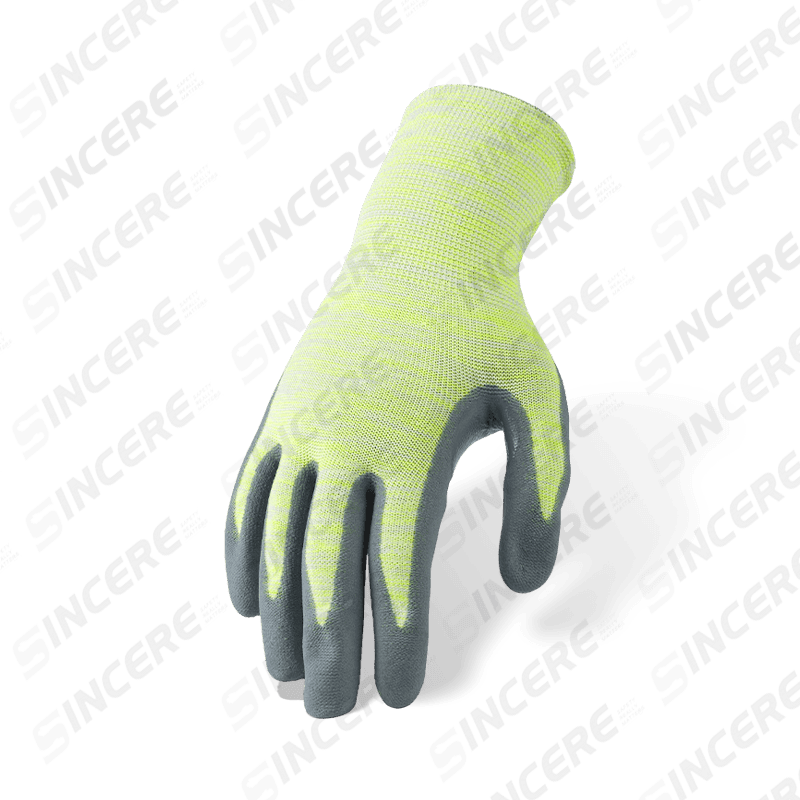 Luvas de nylon e elastano calibre 15 com revestimento de microespuma de nitrila cinza — Luvas de trabalho de precisão ultra-externas