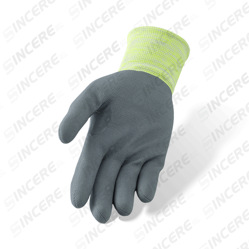Luvas de nylon e elastano calibre 15 com revestimento de microespuma de nitrila cinza — Luvas de trabalho de precisão ultra-externas