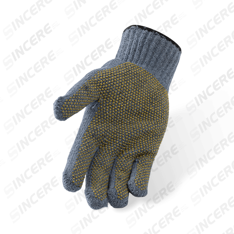 Luvas de malha de poliéster cinza calibre 10 com palma pontilhada de PVC — Luvas econômicas de uso geral Luvas de malha de poliéster cinza calibre 10 com palma pontilhada de PVC — Luvas econômicas de uso geral