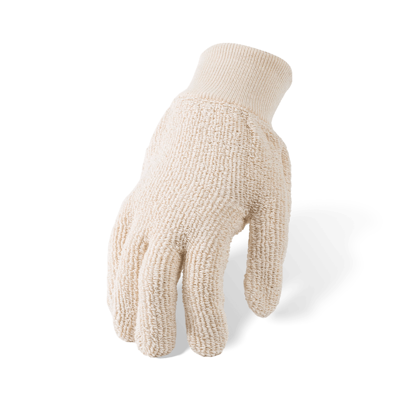 Luvas resistentes ao calor 100% algodão Terry Cloth com pulso de malha de algodão — Proteção térmica industrial